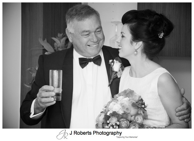 Bride with her father pre wedding - sydney wedding photography